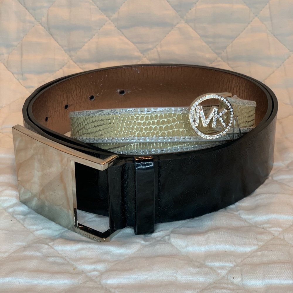 Michael Kors Leather Wide & Skinny Belts